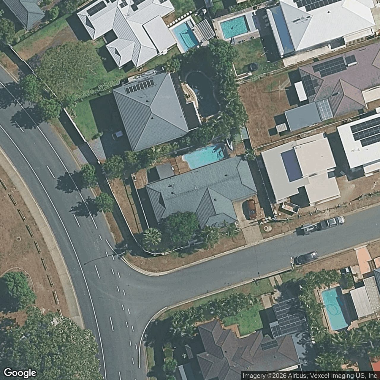 Aerial view of 2 Carwell Drive, Burleigh Waters QLD 4220