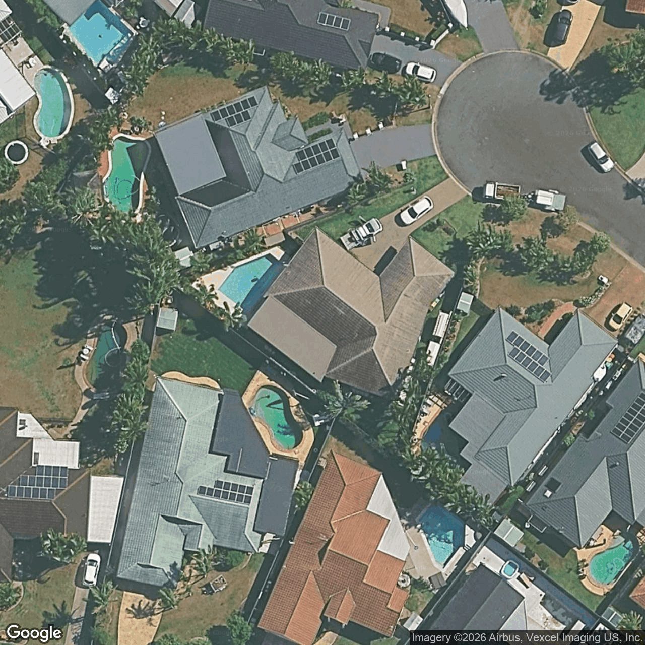 Aerial view of 36 Nuthatch Street, Burleigh Waters QLD 4220