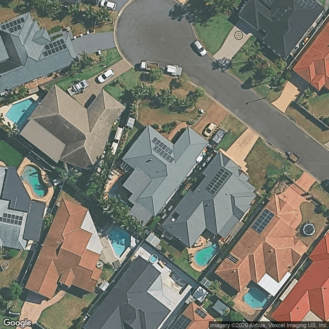 Aerial view of 34 Nuthatch Street, Burleigh Waters QLD 4220