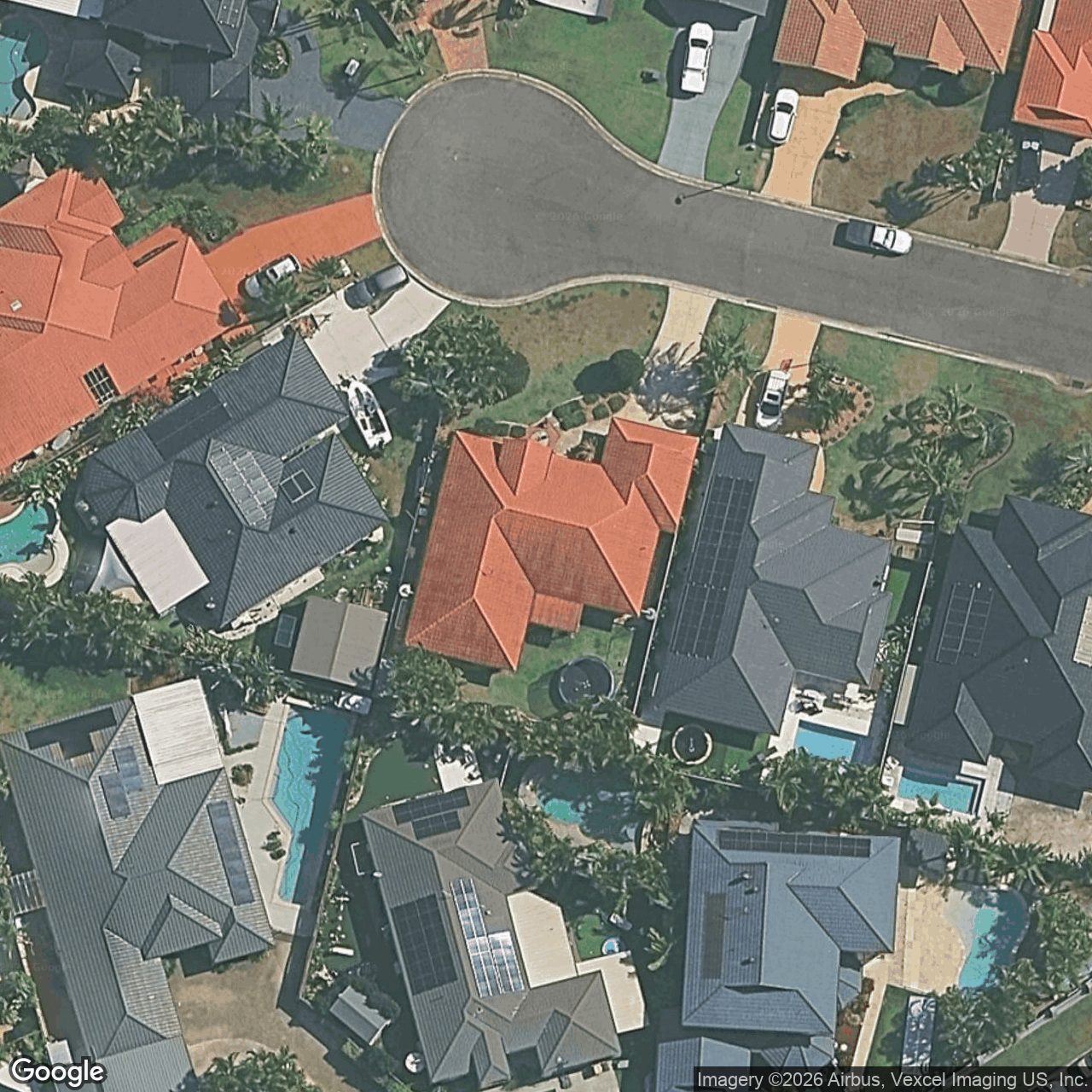 Aerial view of 8 Fulmar Place, Burleigh Waters QLD 4220