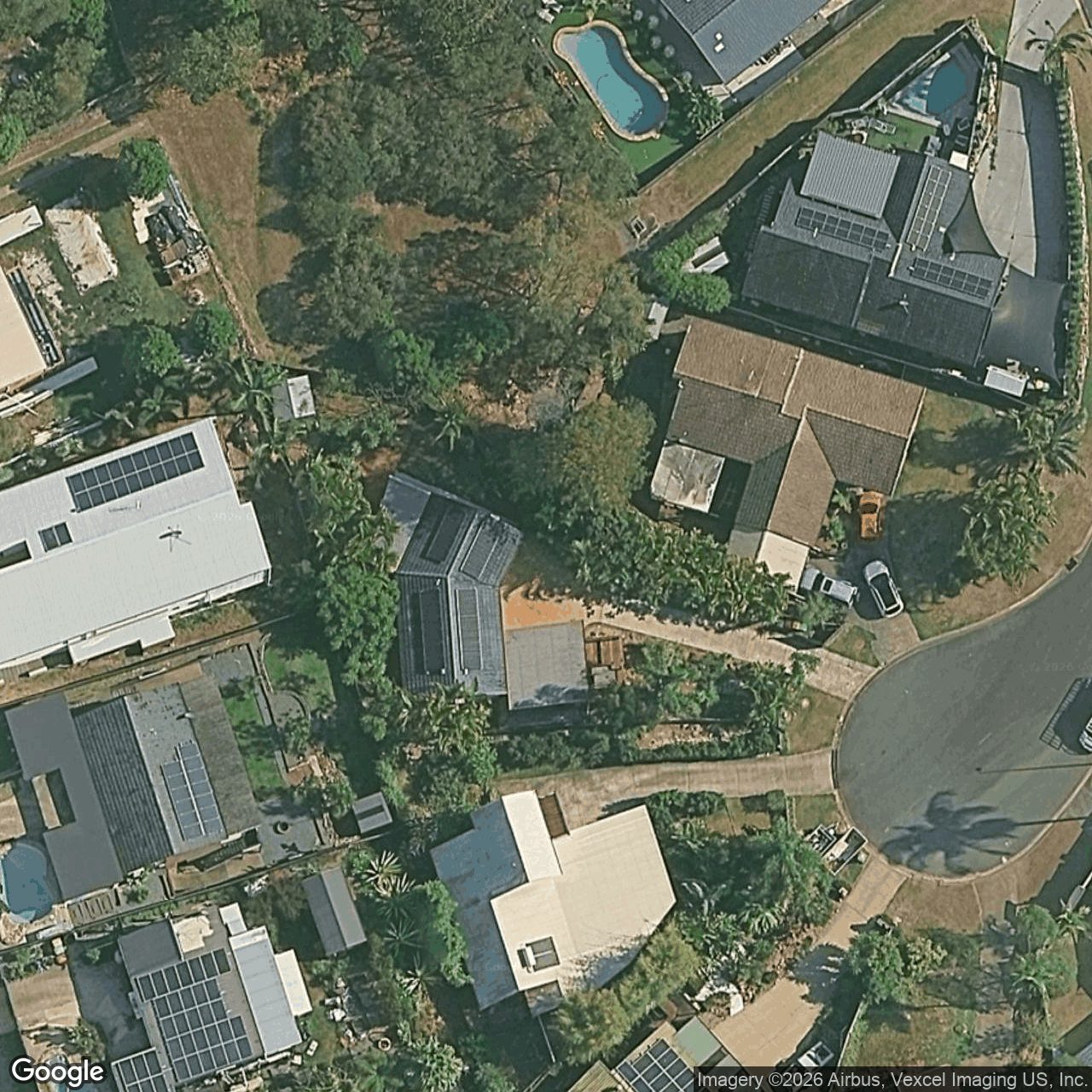 Aerial view of 25 Jancoon Court, Carrara QLD 4211