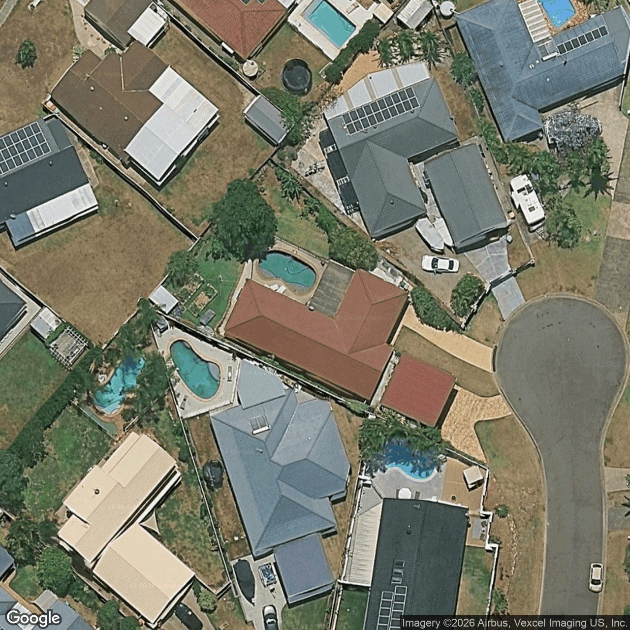 Aerial view of 20 Haddon Court, Carrara QLD 4211