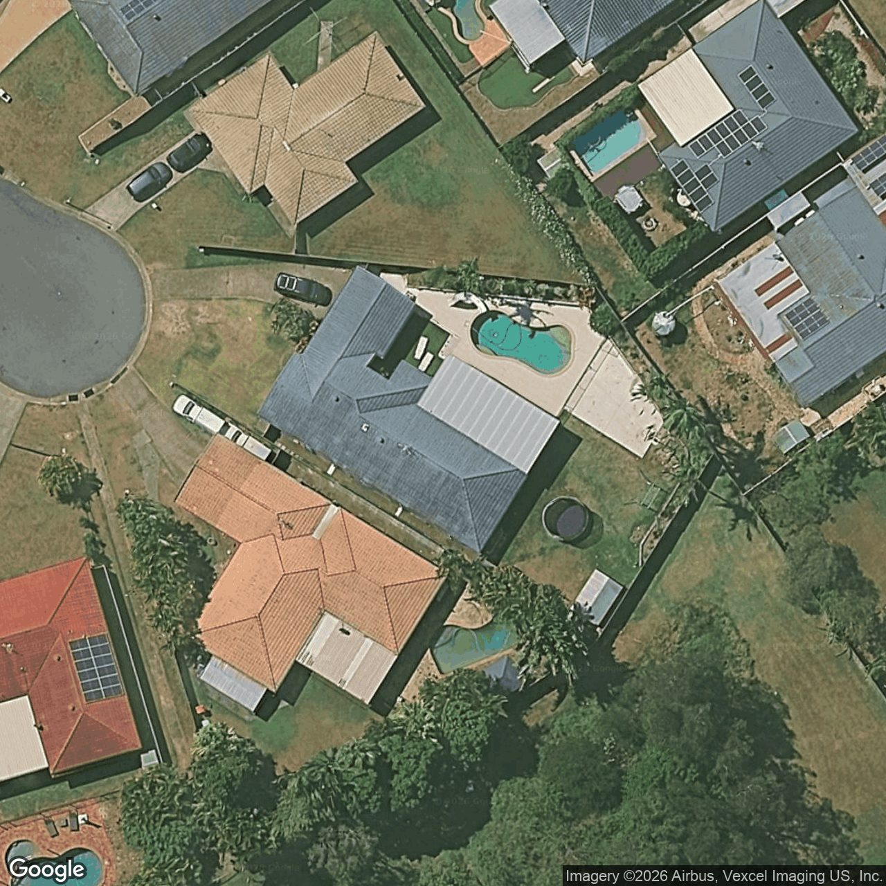 Aerial view of 14 Greaves Court, Carrara QLD 4211