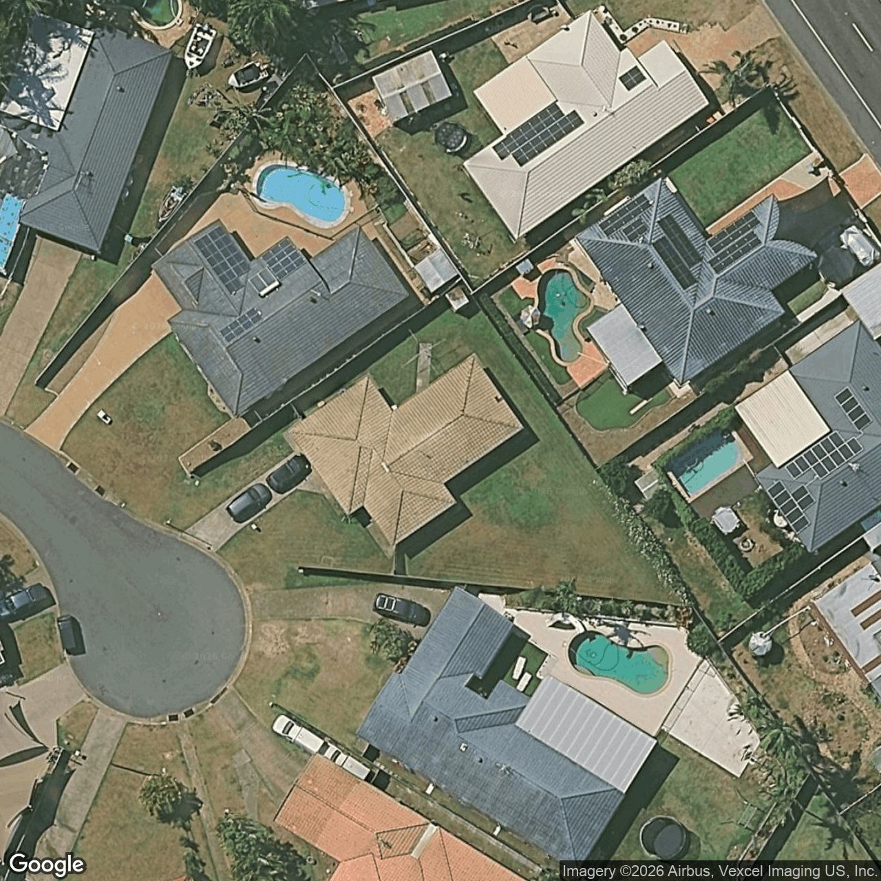 Aerial view of 12 Greaves Court, Carrara QLD 4211