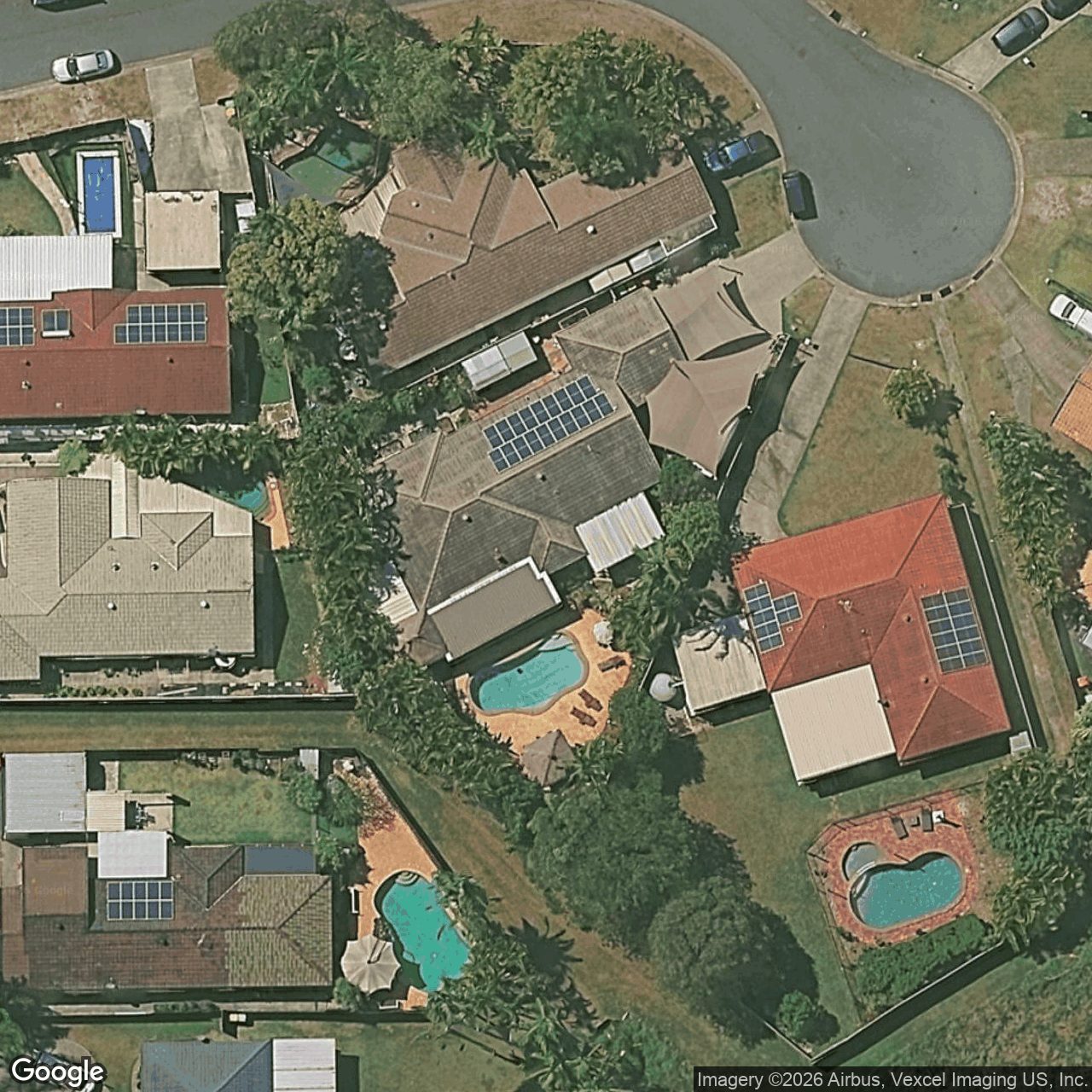 Aerial view of 5 Greaves Court, Carrara QLD 4211