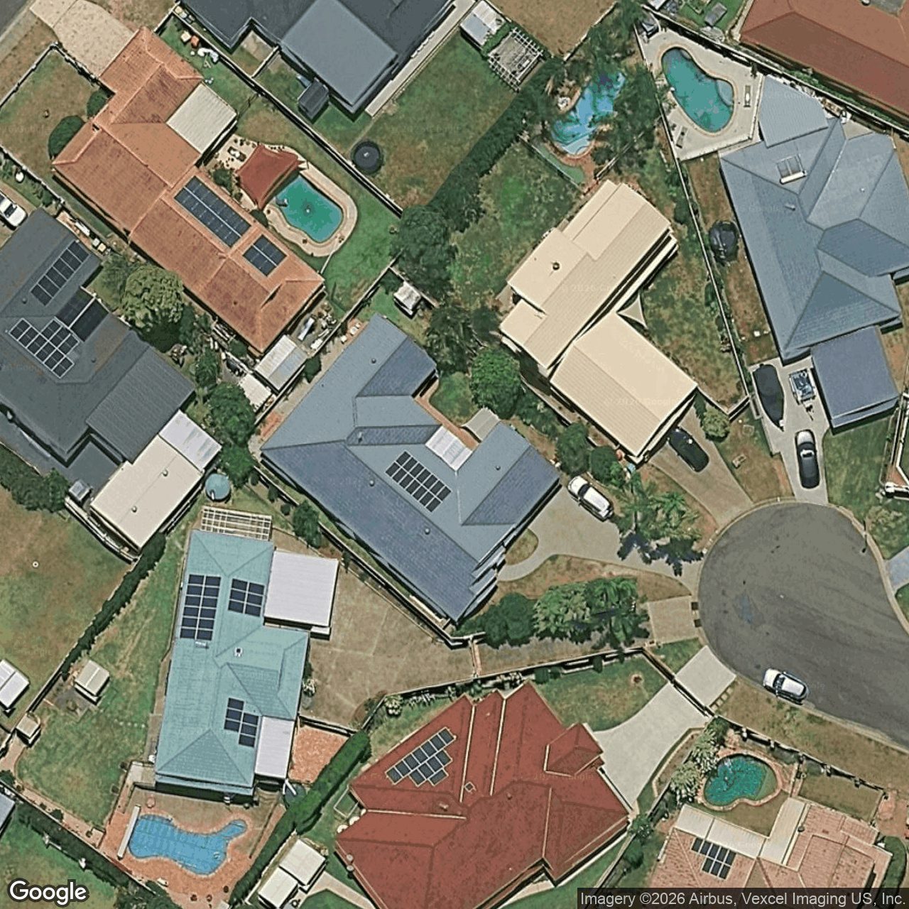 Aerial view of 8 Rednal Court, Carrara QLD 4211