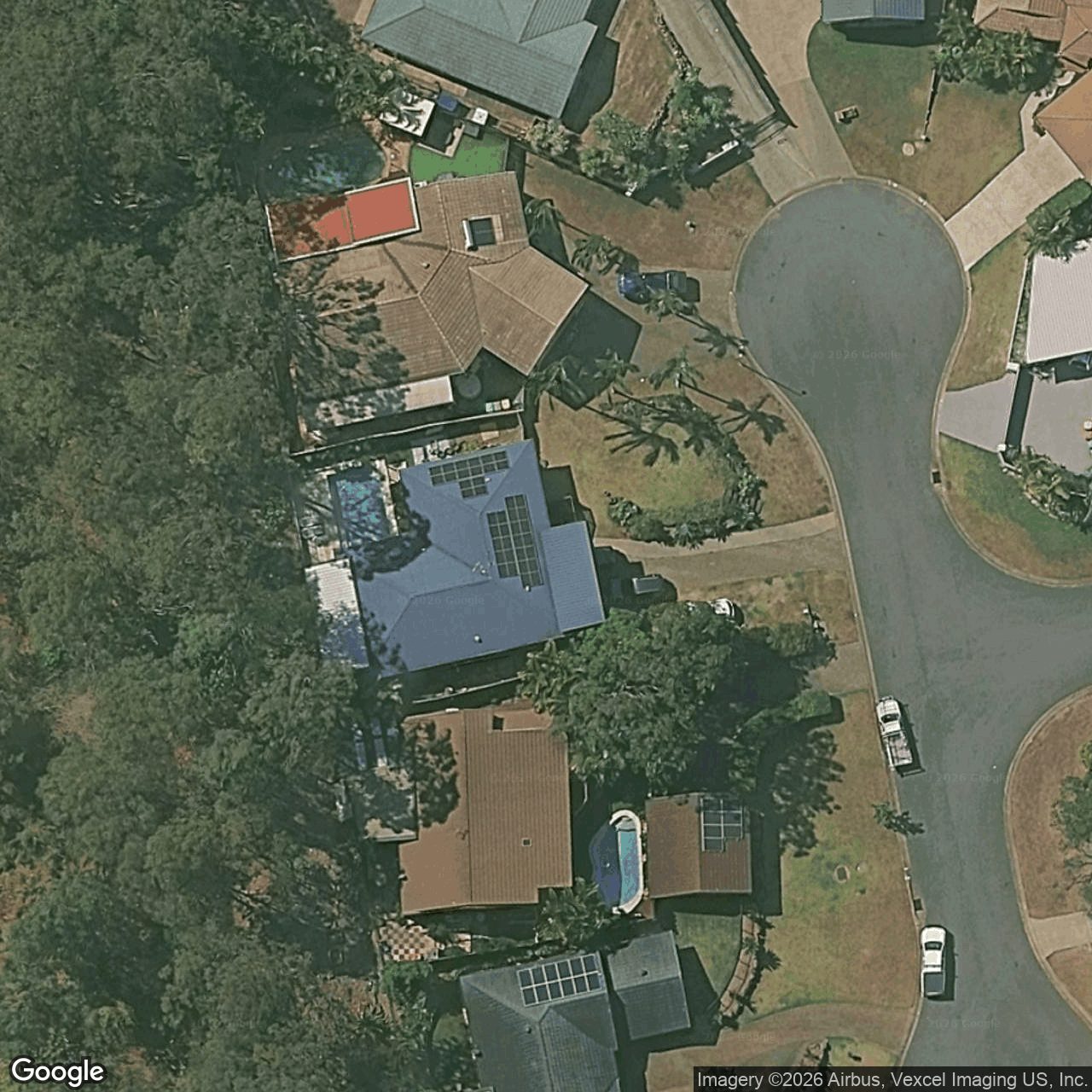 Aerial view of 13 Matheson Court, Carrara QLD 4211