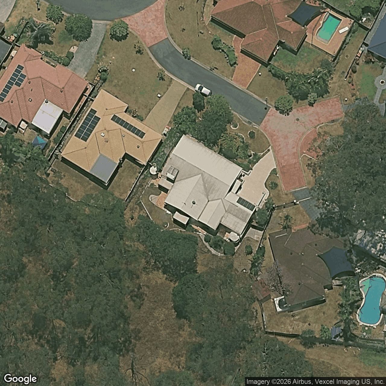 Aerial view of 3 Calliandra Court, Carrara QLD 4211