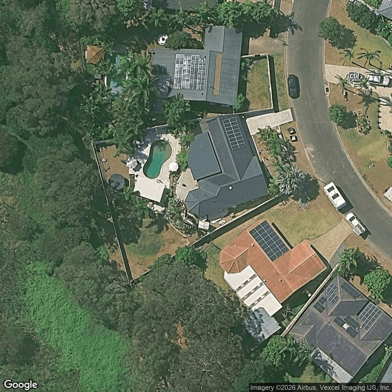 Aerial view of 9 Baltimore Court, Carrara QLD 4211