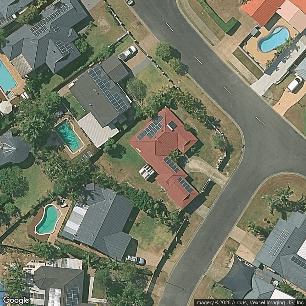 Aerial view of 1 Baltimore Court, Carrara QLD 4211