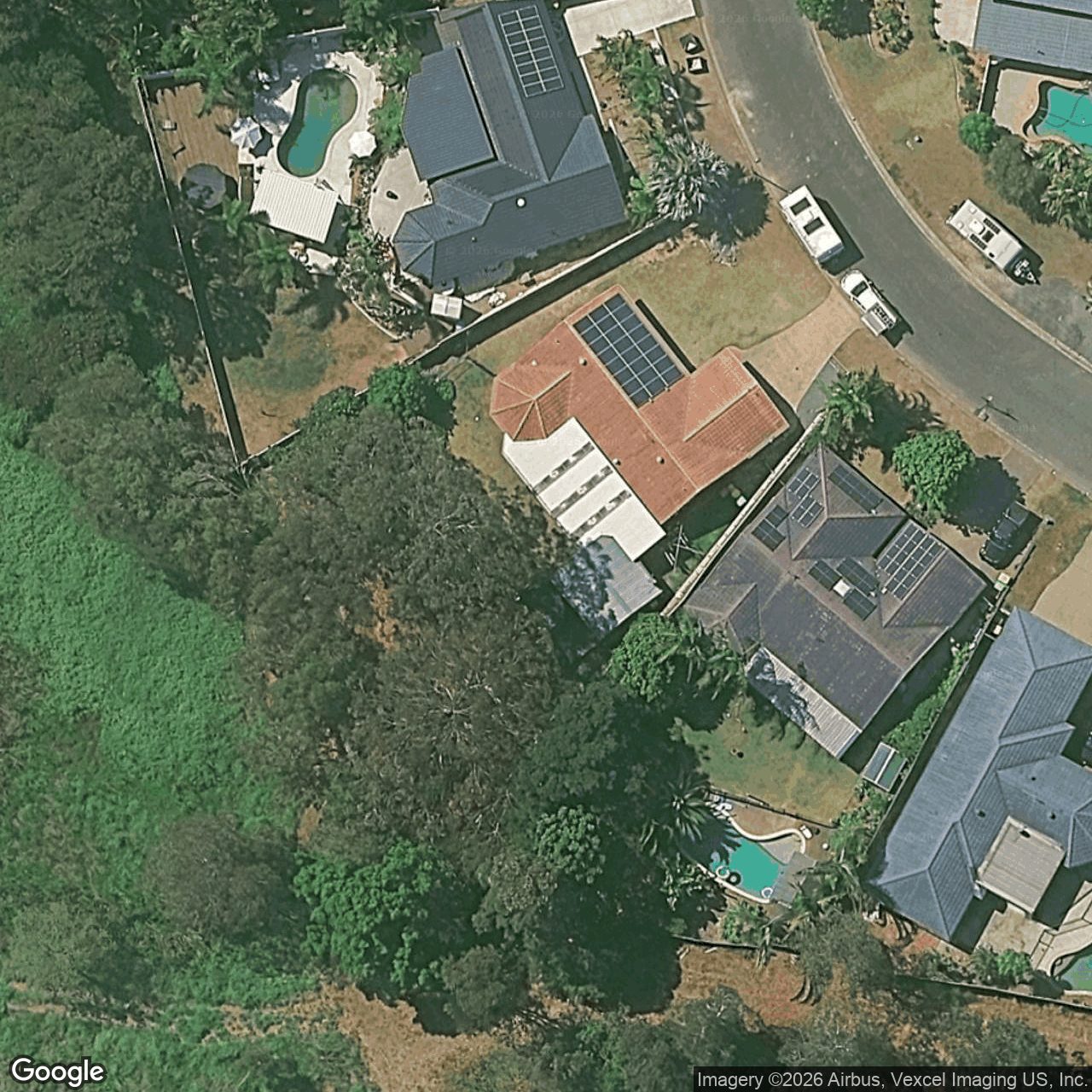 Aerial view of 11 Baltimore Court, Carrara QLD 4211