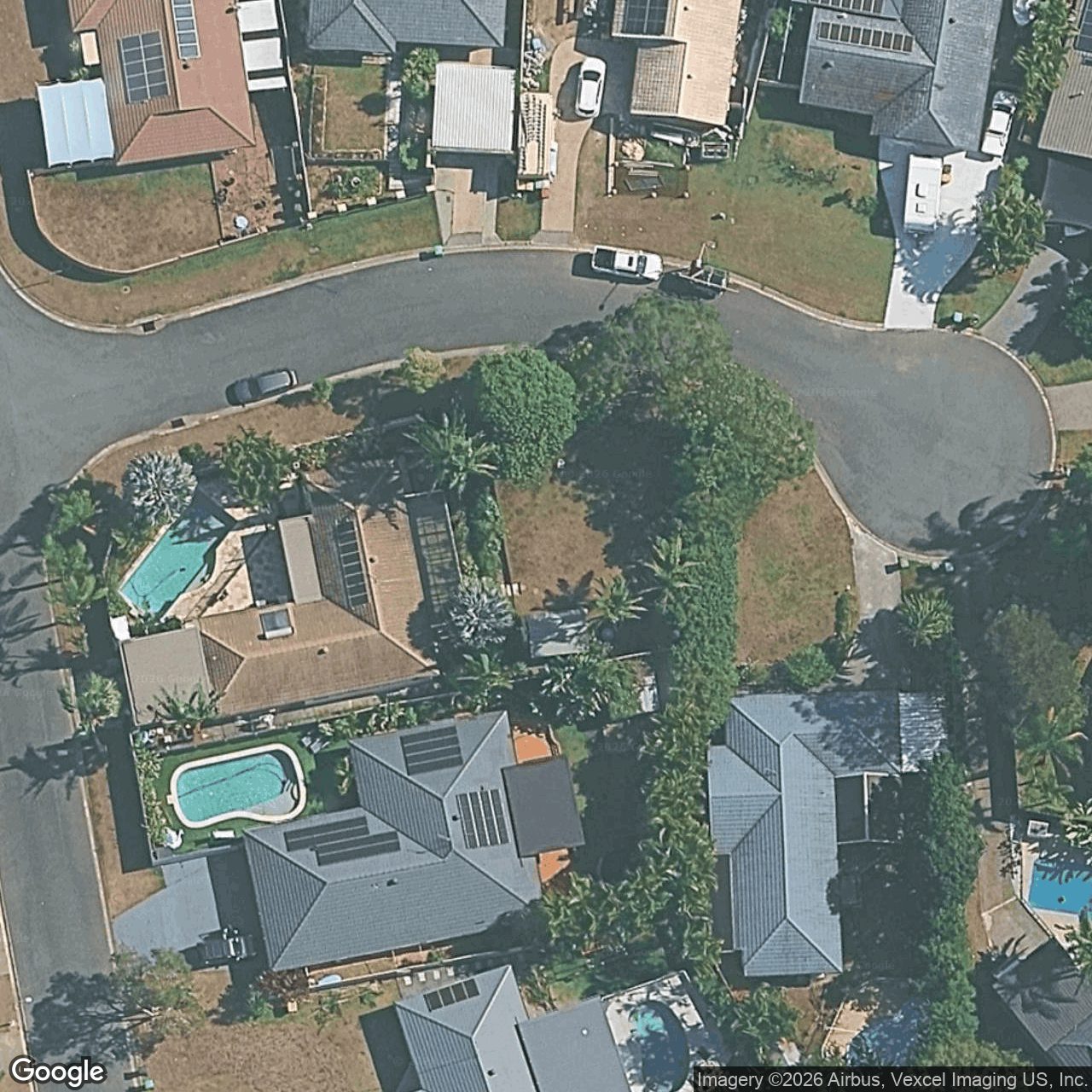 Aerial view of 1A Muresk Court, Mermaid Waters QLD 4218