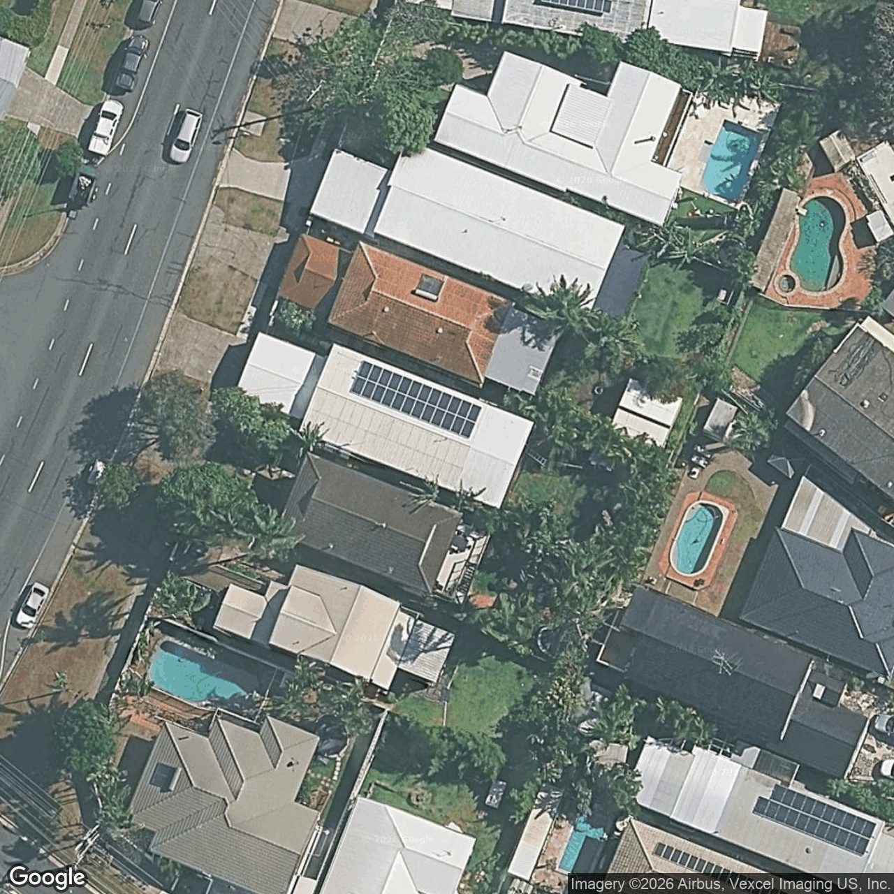 Aerial view of 48 Hillcrest Parade, Miami QLD 4220
