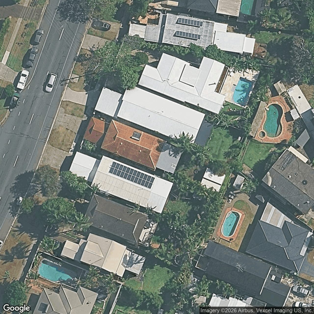 Aerial view of 46 Hillcrest Parade, Miami QLD 4220