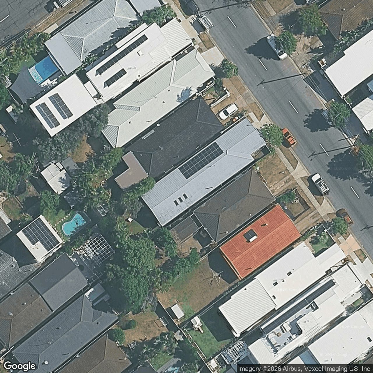 Aerial view of 104 Chainey Avenue, Miami QLD 4220