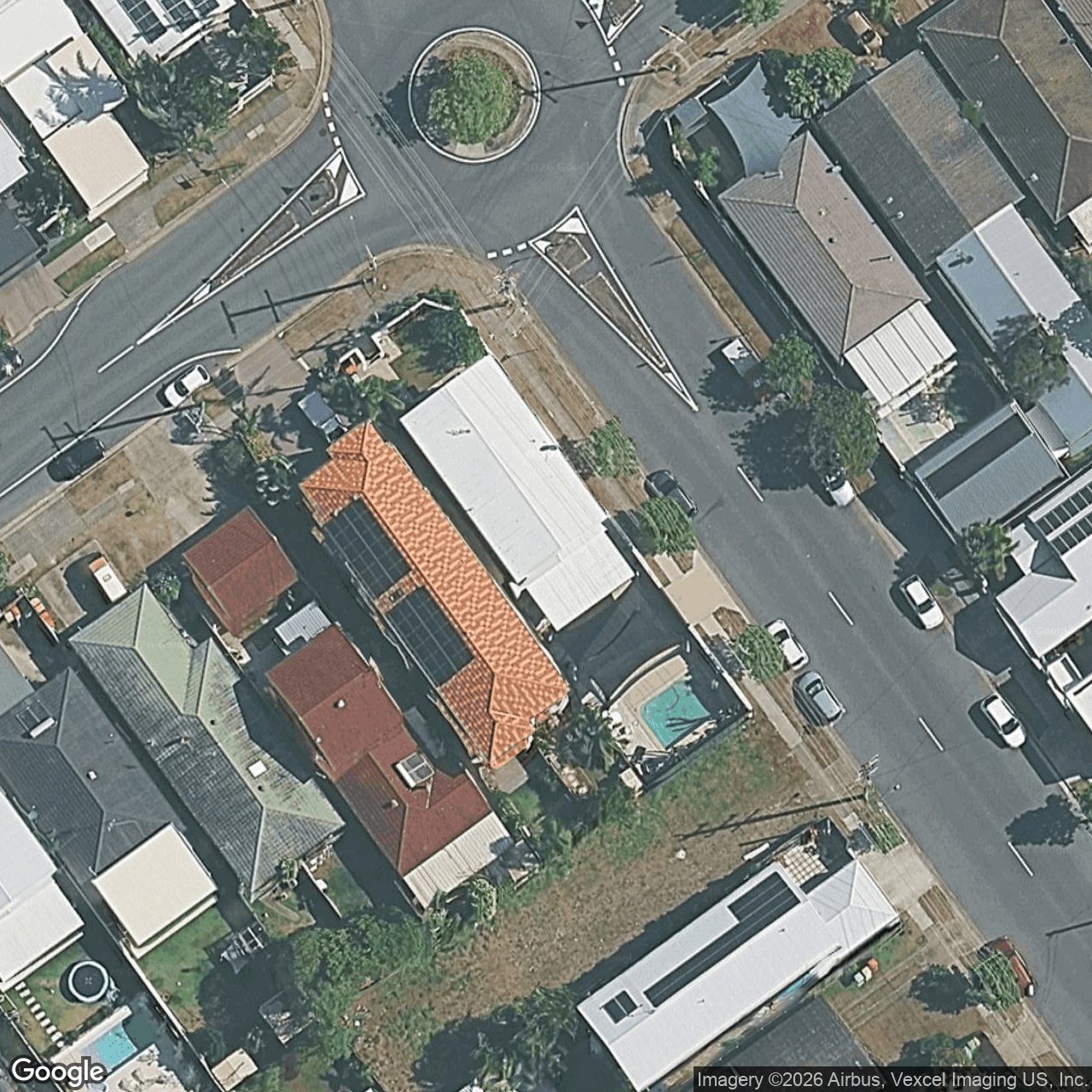 Aerial view of 28 Dawn Parade, Miami QLD 4220