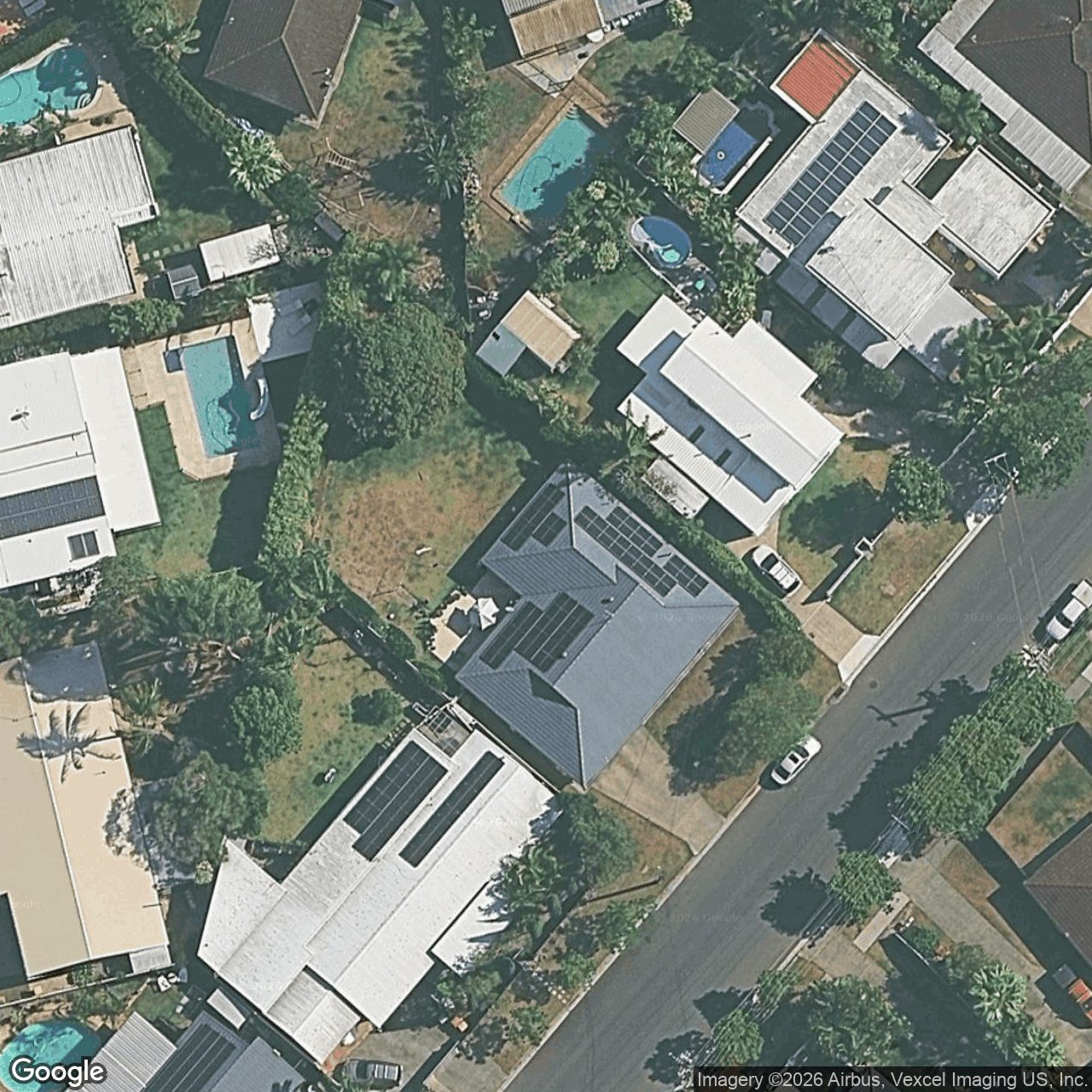 Aerial view of 71 Dawn Parade, Miami QLD 4220