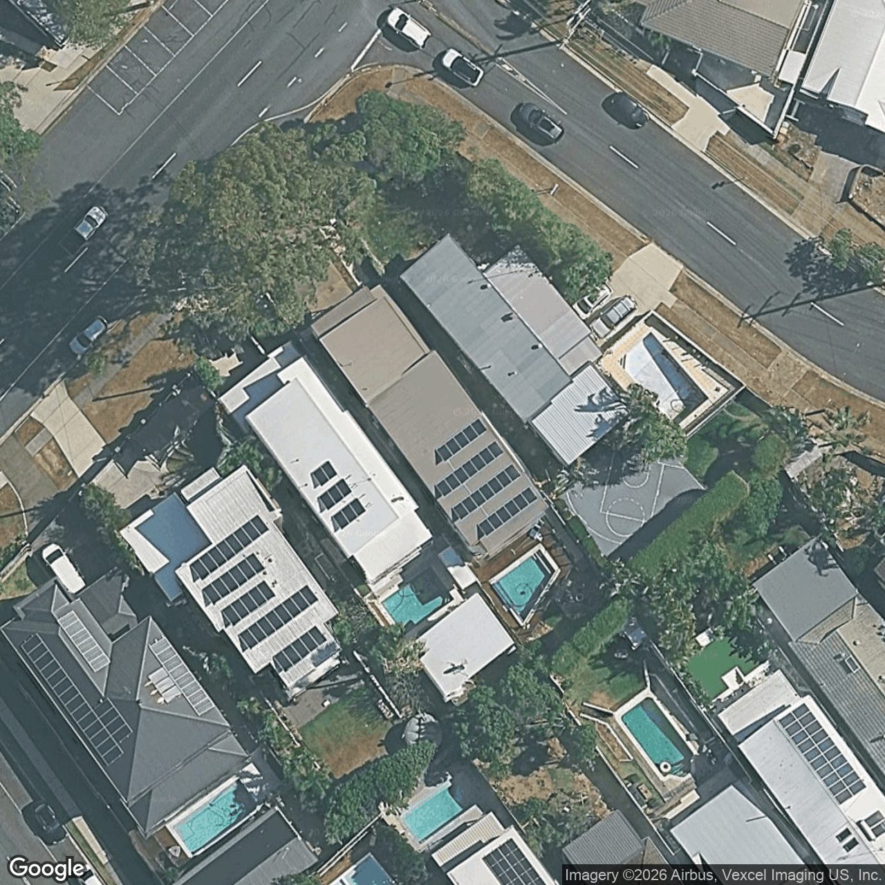 Aerial view of 60 Hillcrest Parade, Miami QLD 4220