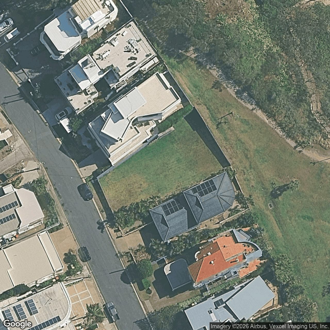Aerial view of 13 Brakes Crescent, Miami QLD 4220