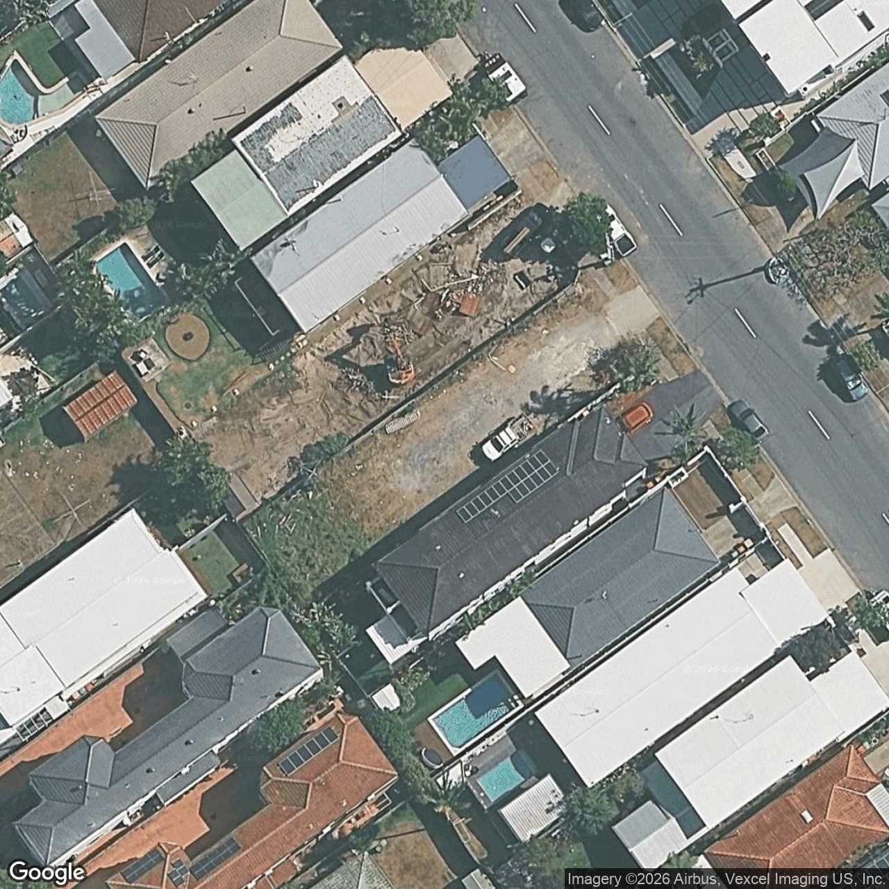 Aerial view of 42B Chainey Avenue, Miami QLD 4220