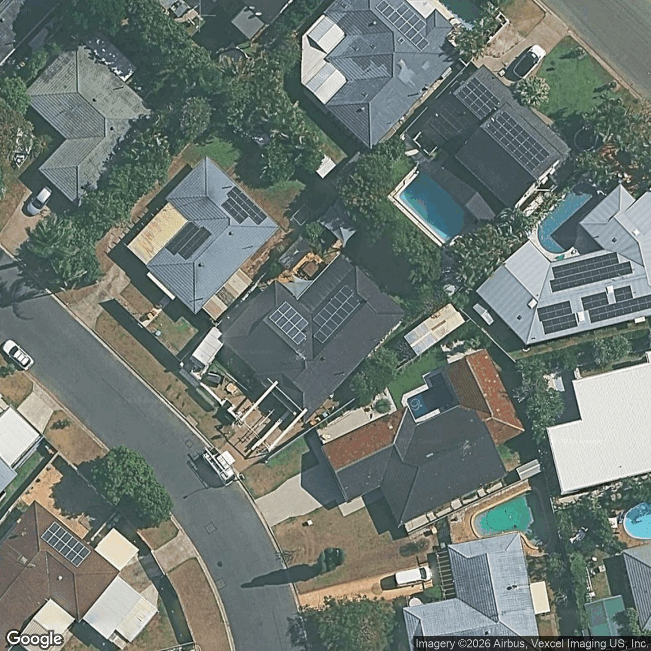 Aerial view of 13 Frangipani Street, Miami QLD 4220