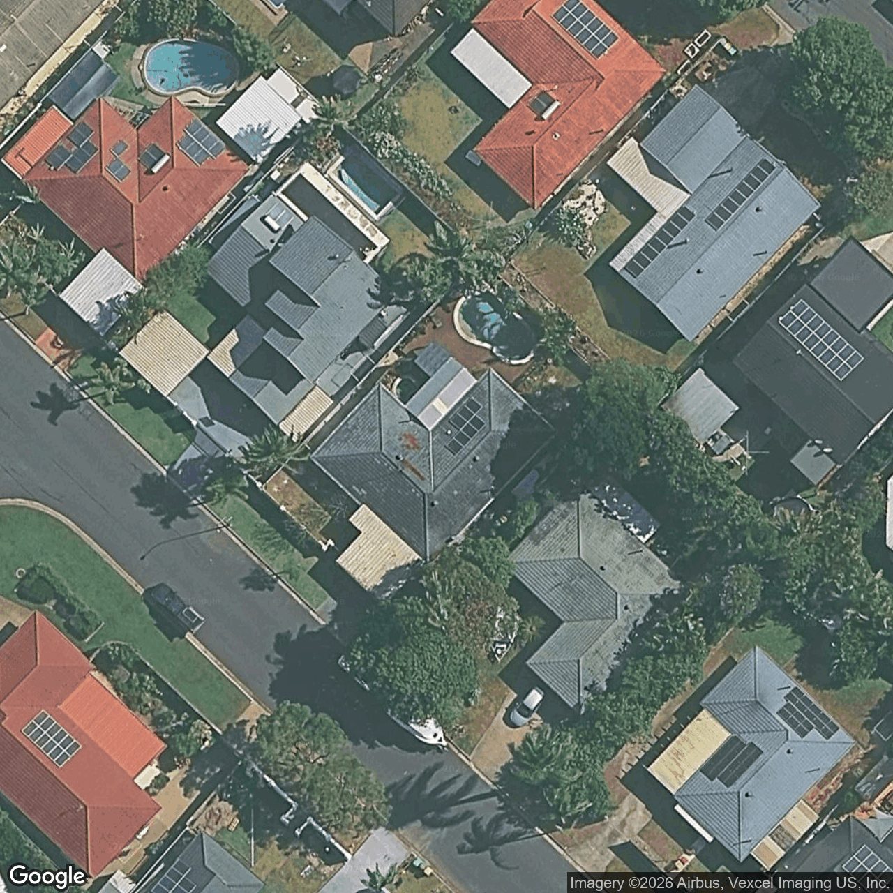 Aerial view of 19 Frangipani Street, Miami QLD 4220