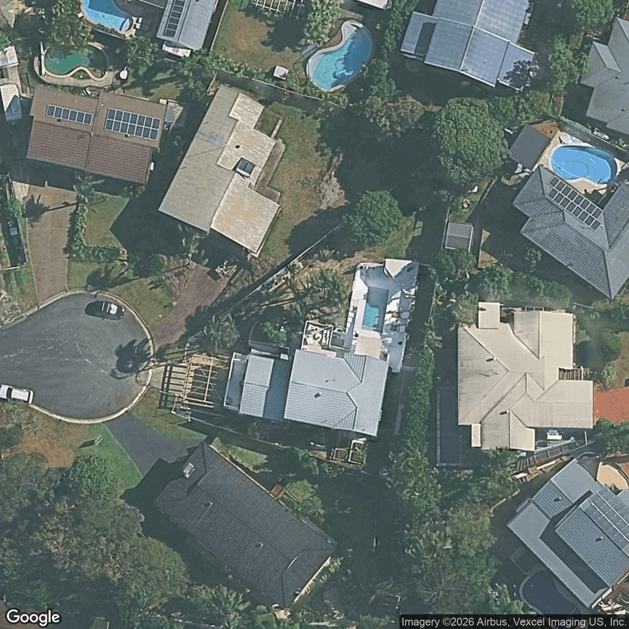 Aerial view of 5 Yvonne Court, Miami QLD 4220