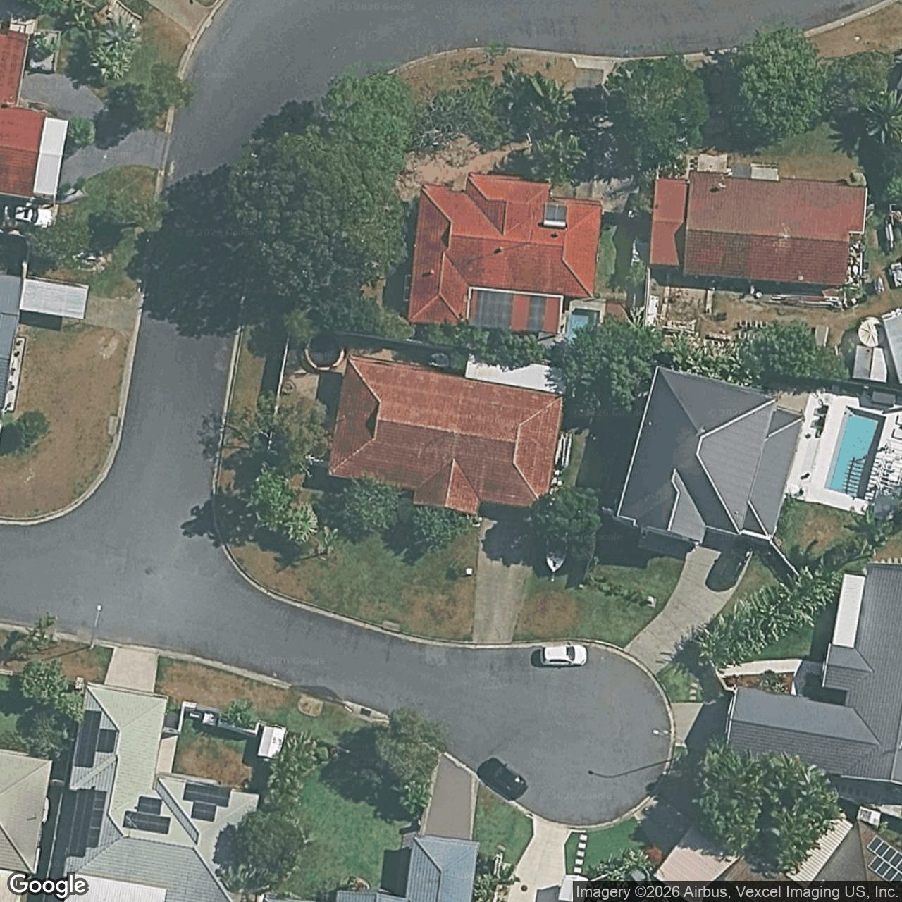 Aerial view of 2 David Court, Miami QLD 4220