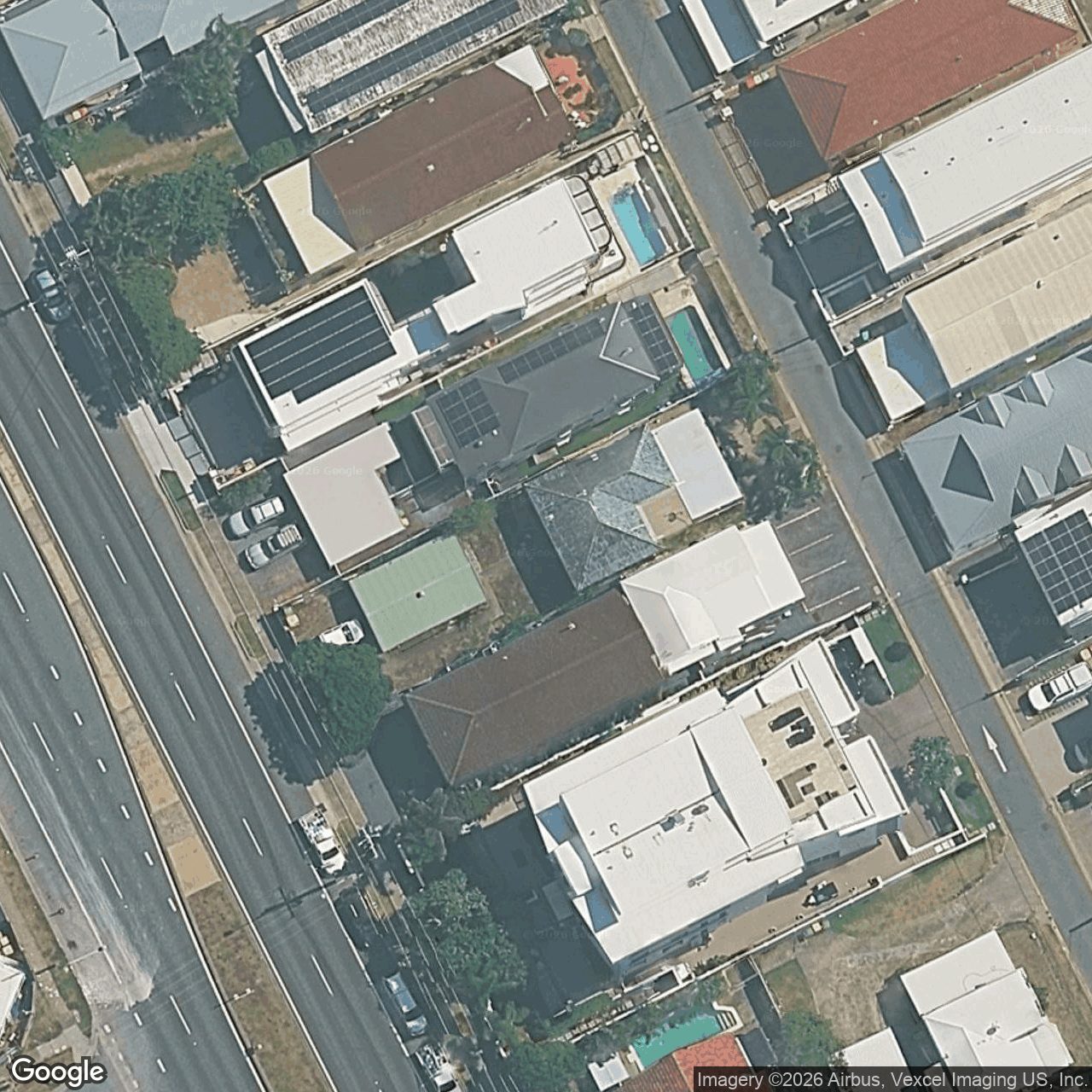 Aerial view of 164 Jefferson Lane, Palm Beach QLD 4221