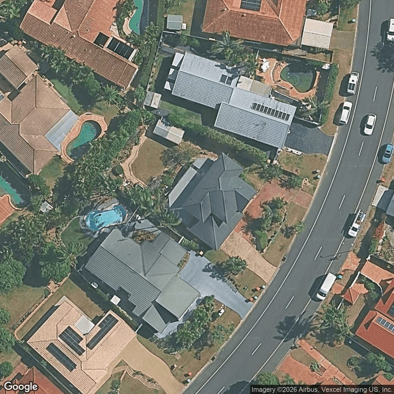 Aerial view of 34 Tullamarine Drive, Robina QLD 4226