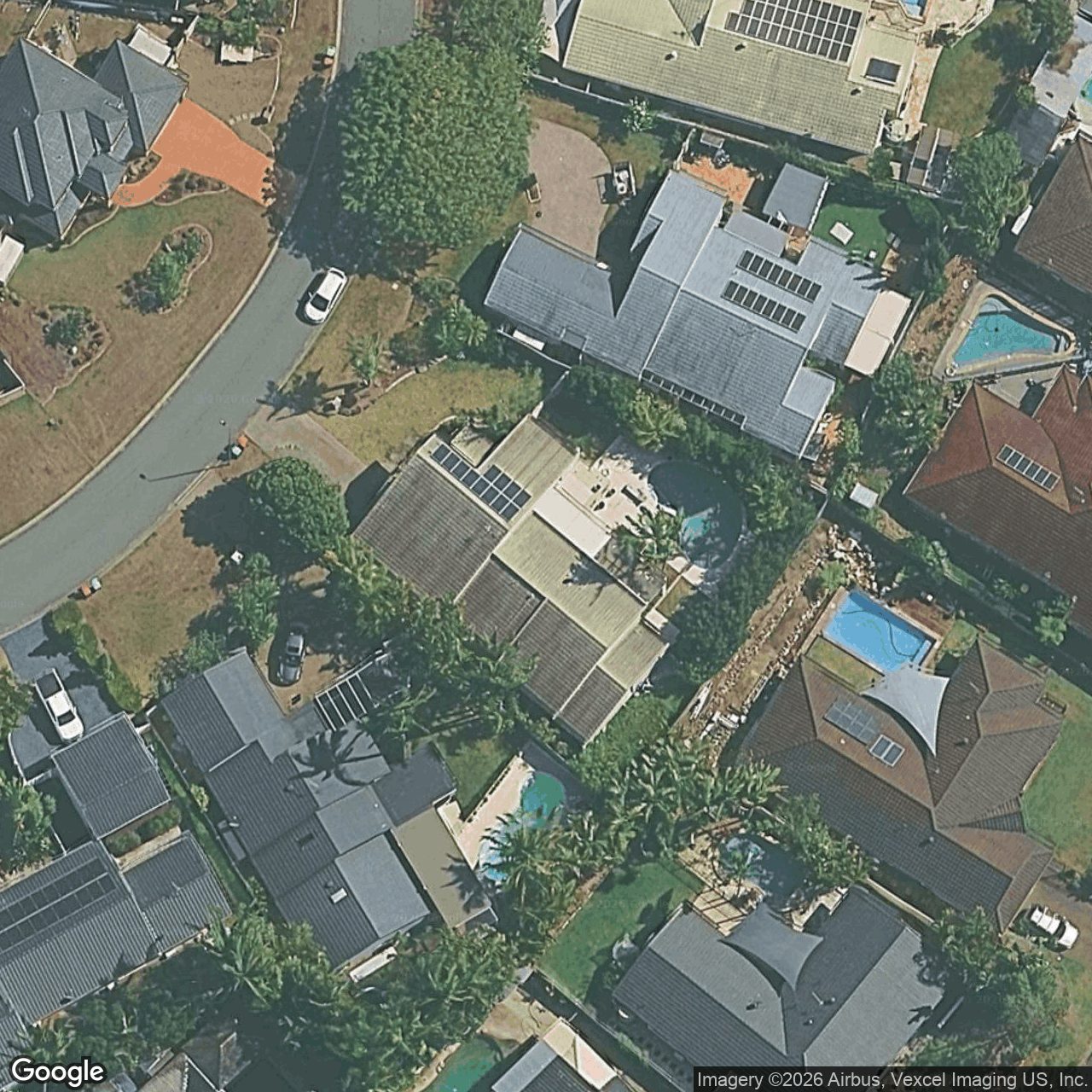 Aerial view of 9 Banff Court, Robina QLD 4226