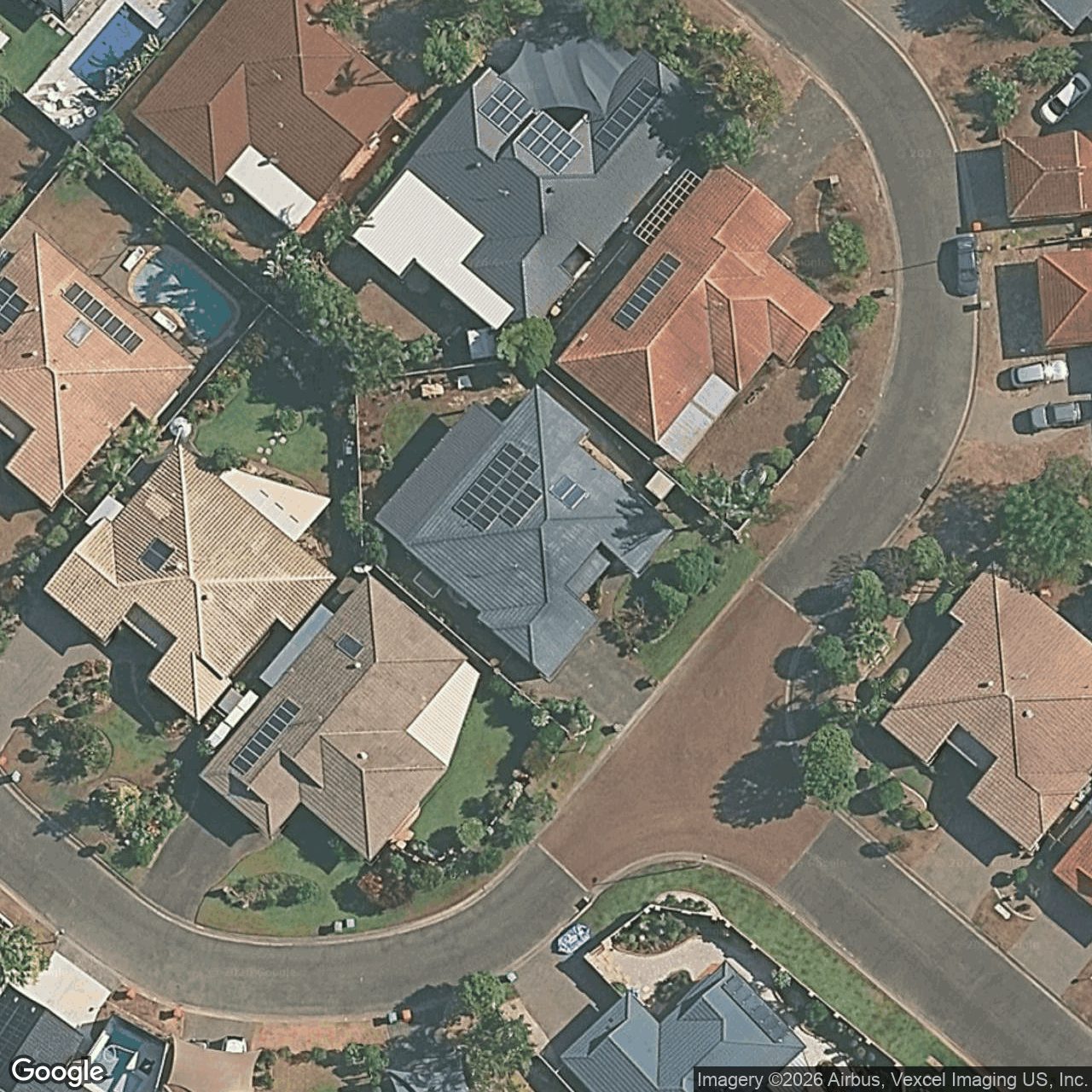Aerial view of 10 Oakleigh Circuit, Robina QLD 4226