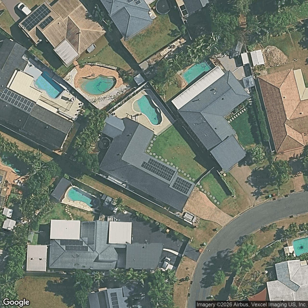 Aerial view of 34 Merion Court, Robina QLD 4226
