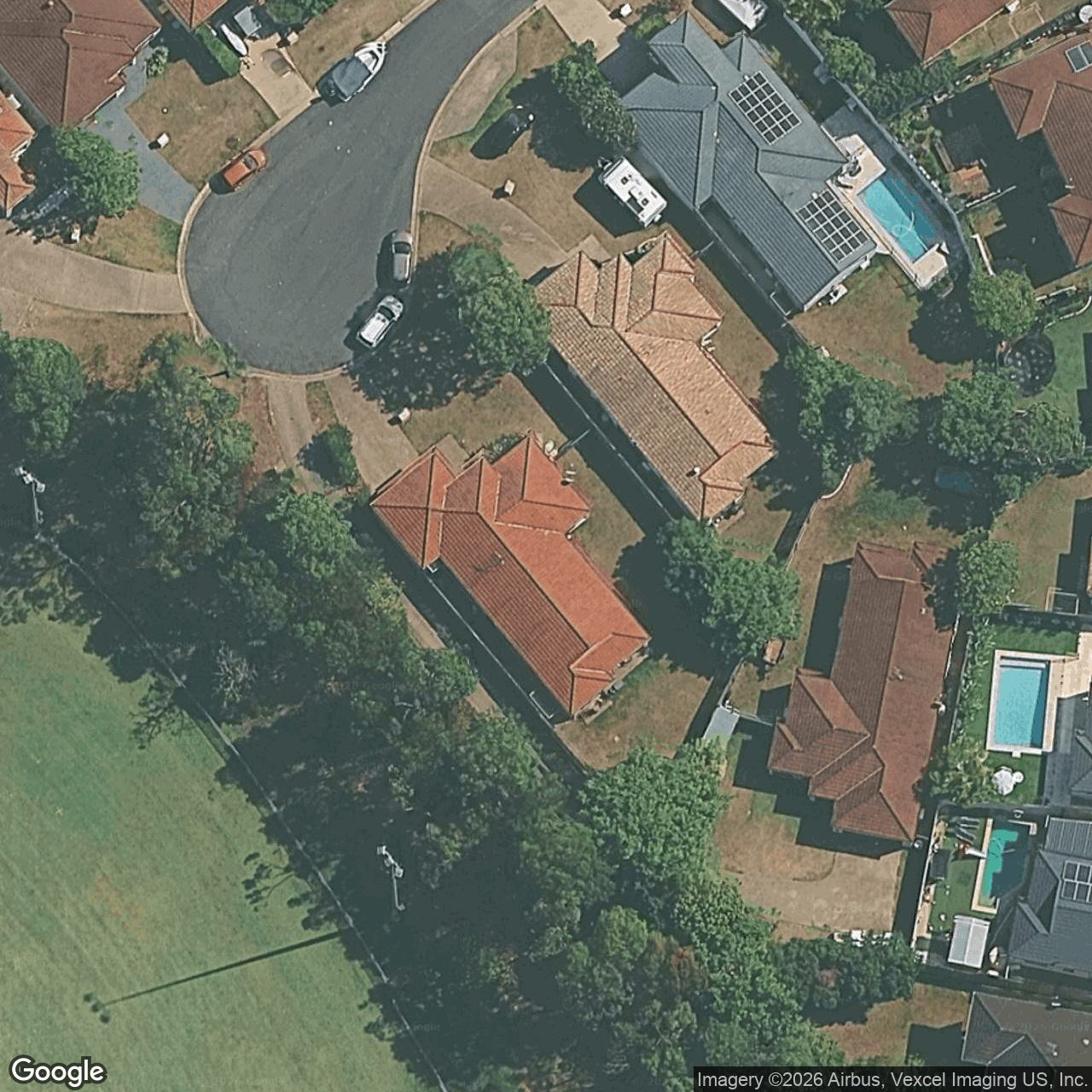 Aerial view of 38 Prospect Court, Robina QLD 4226