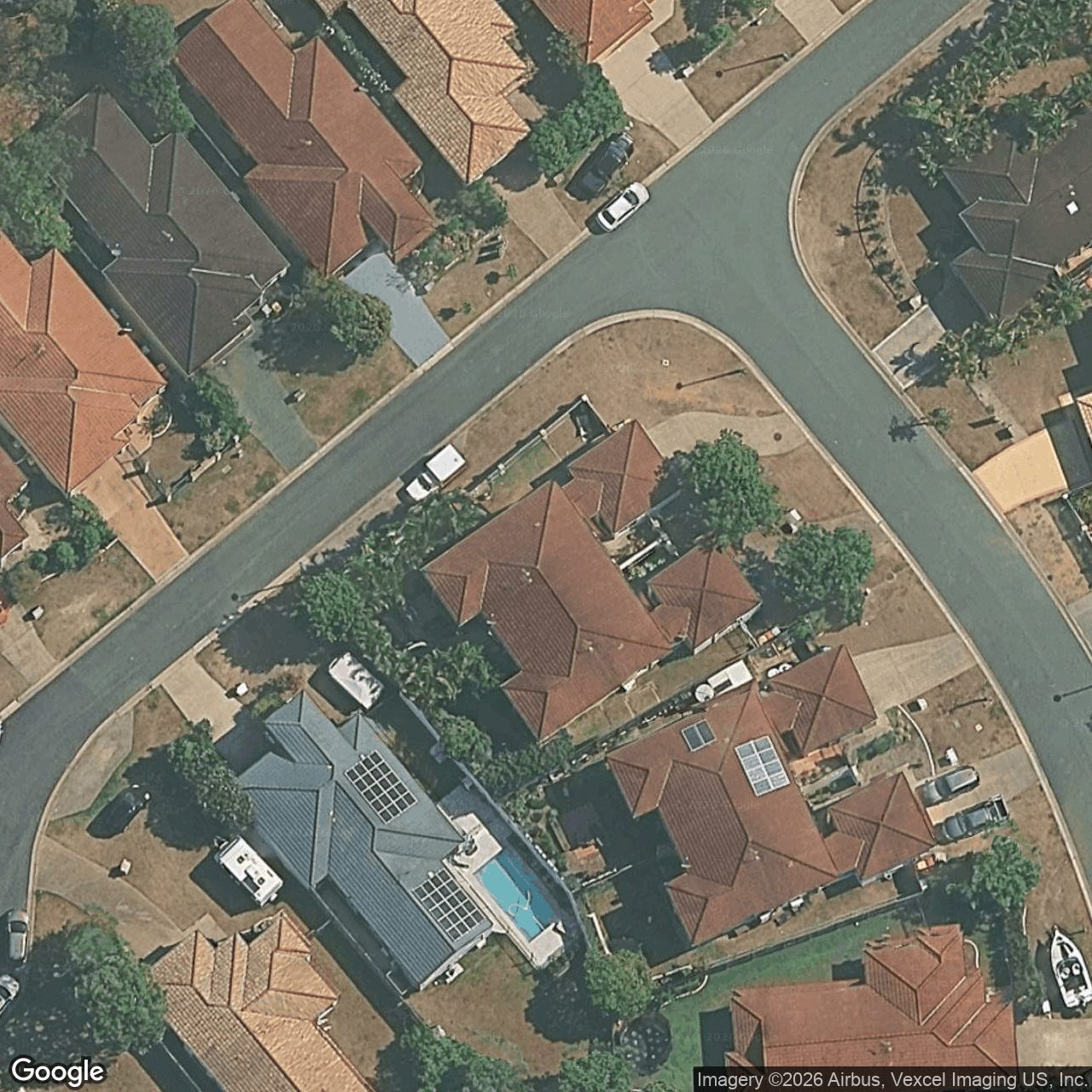 Aerial view of 32 Prospect Court, Robina QLD 4226