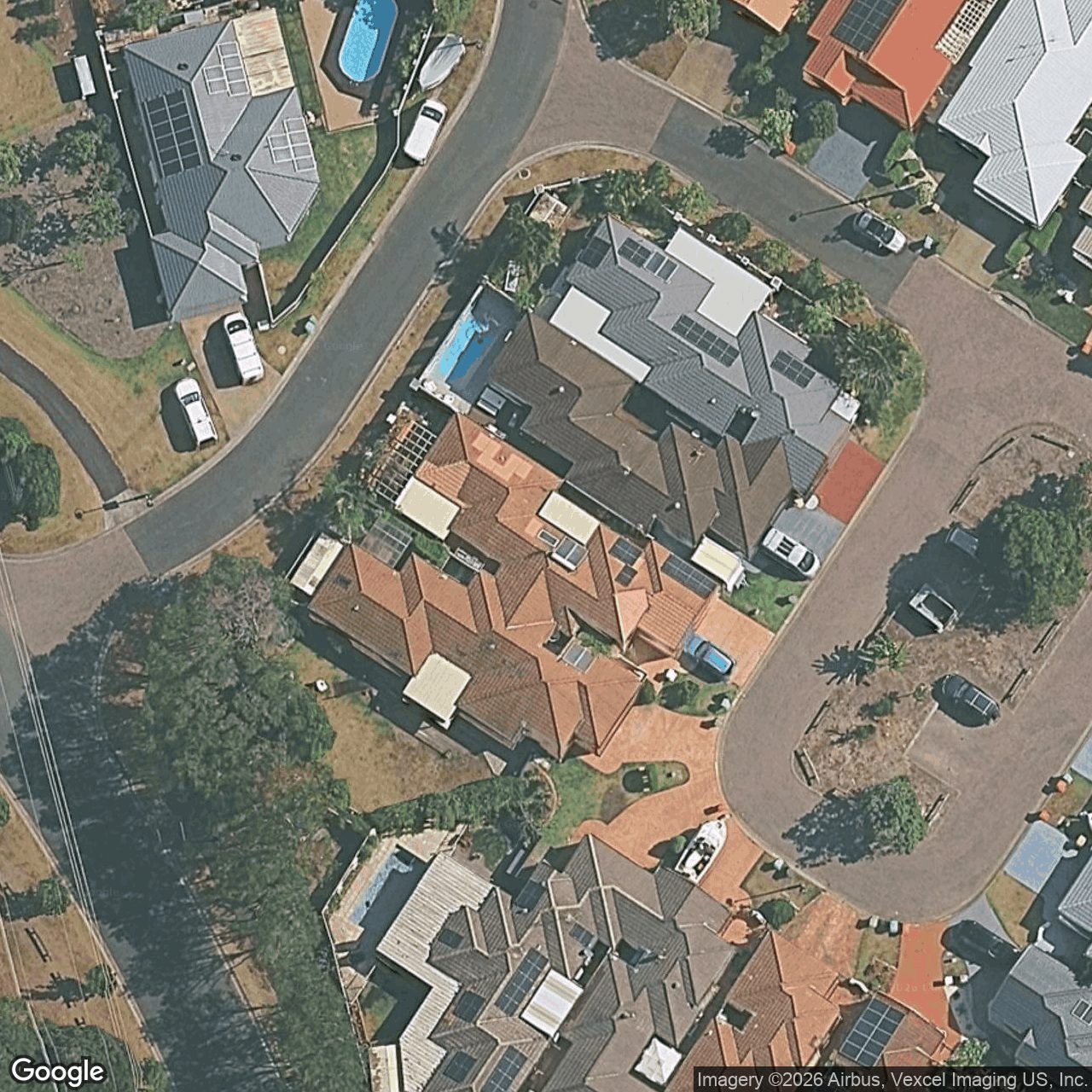 Aerial view of 5 Coral Tree Court, Robina QLD 4226