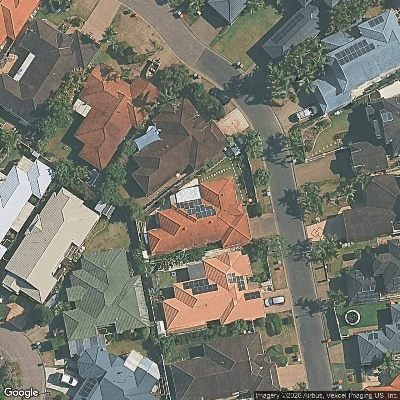 Aerial view of 24 Cedarwood Crescent, Robina QLD 4226