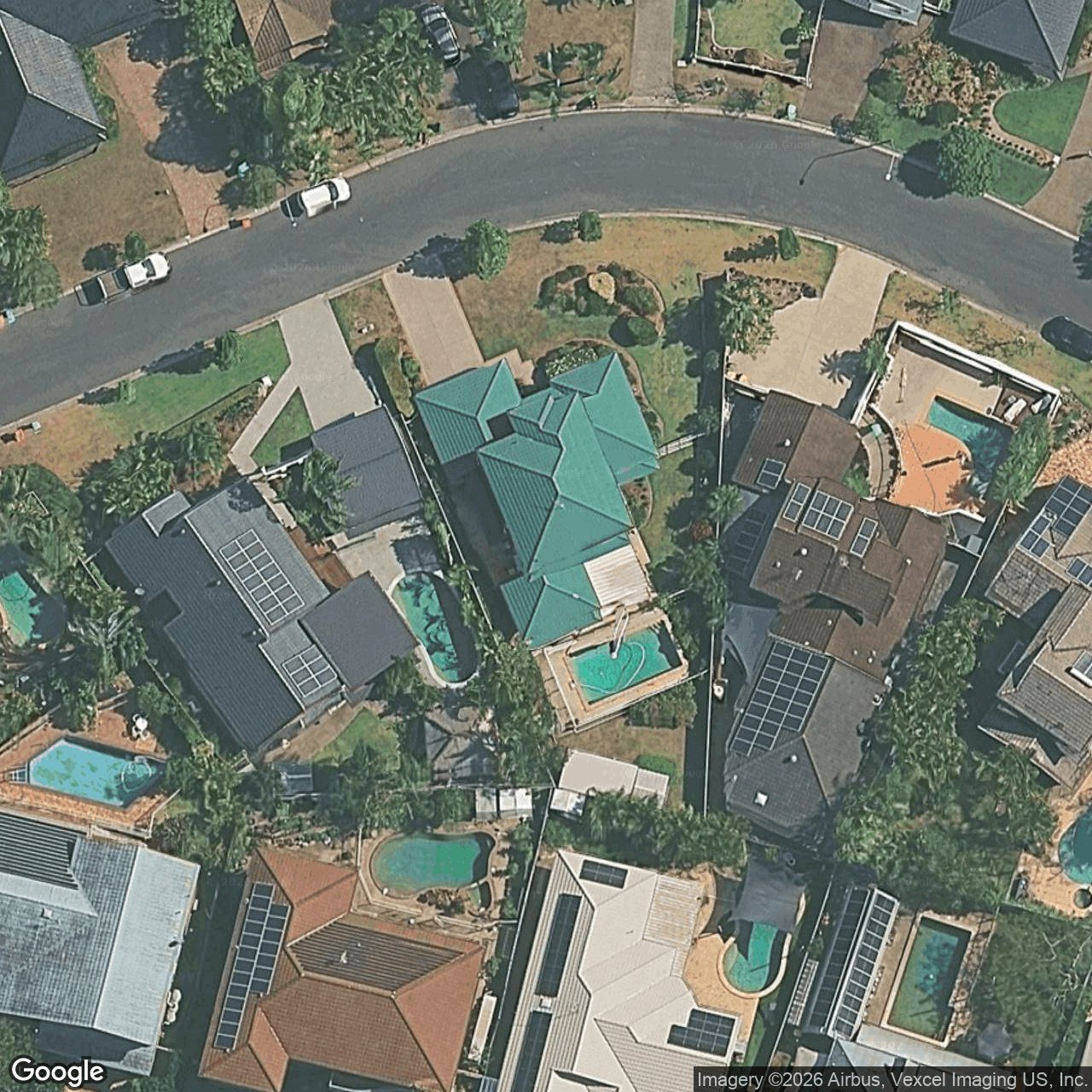 Aerial view of 30 Sunningdale Circuit, Robina QLD 4226