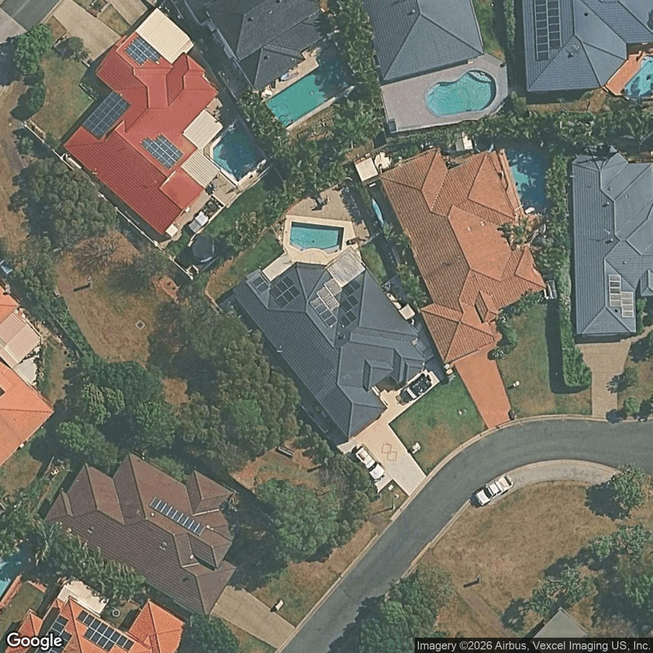 Aerial view of 12 Robinia Court, Robina QLD 4226