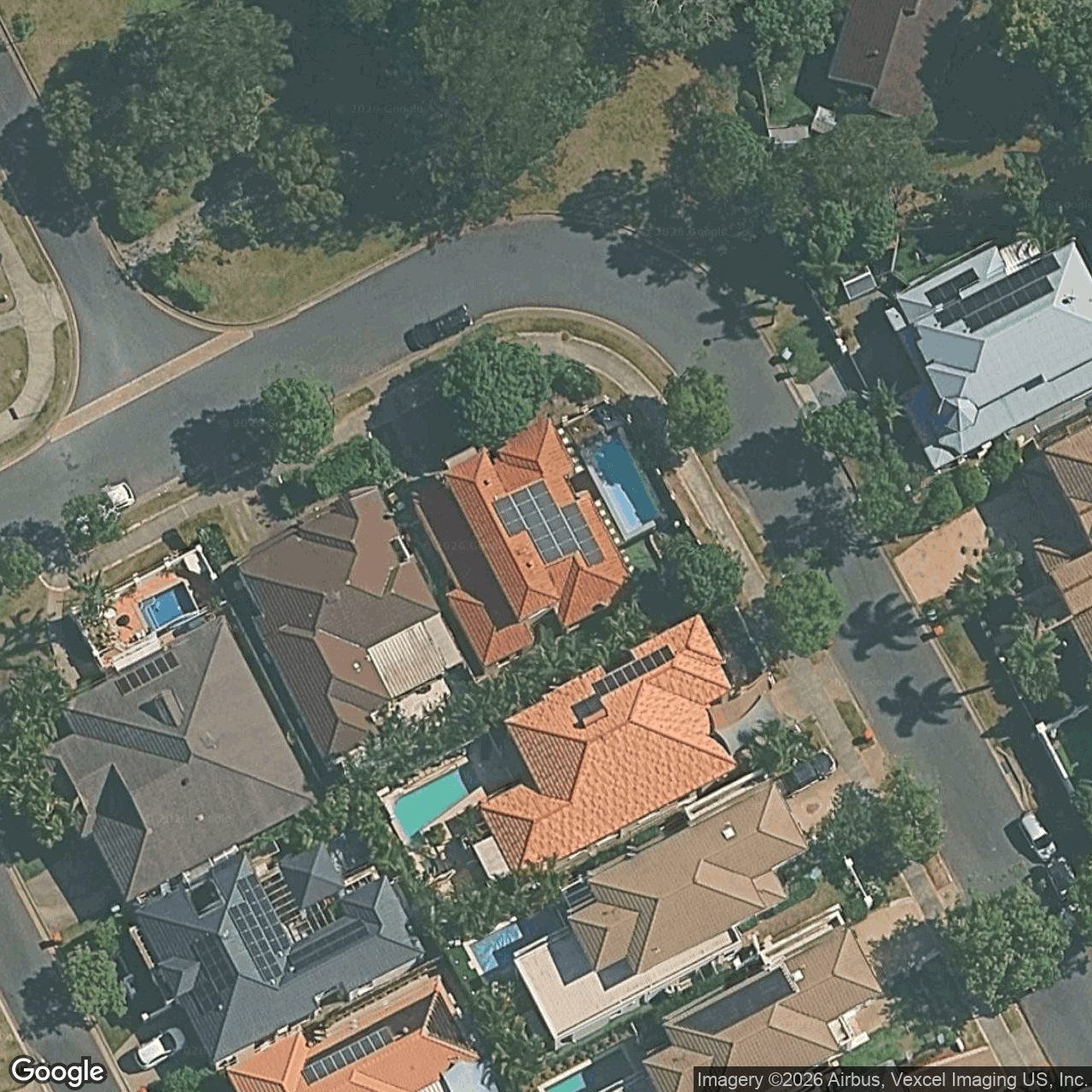 Aerial view of 16 Pine Valley Drive, Robina, QLD 4226
