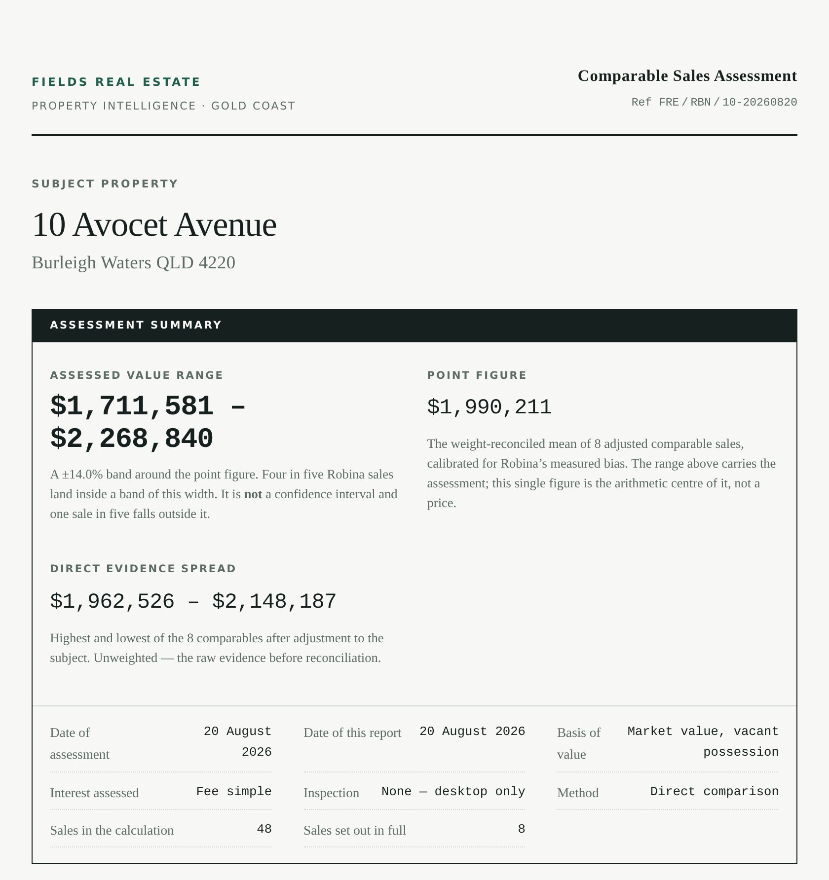 Valuation Report cover
