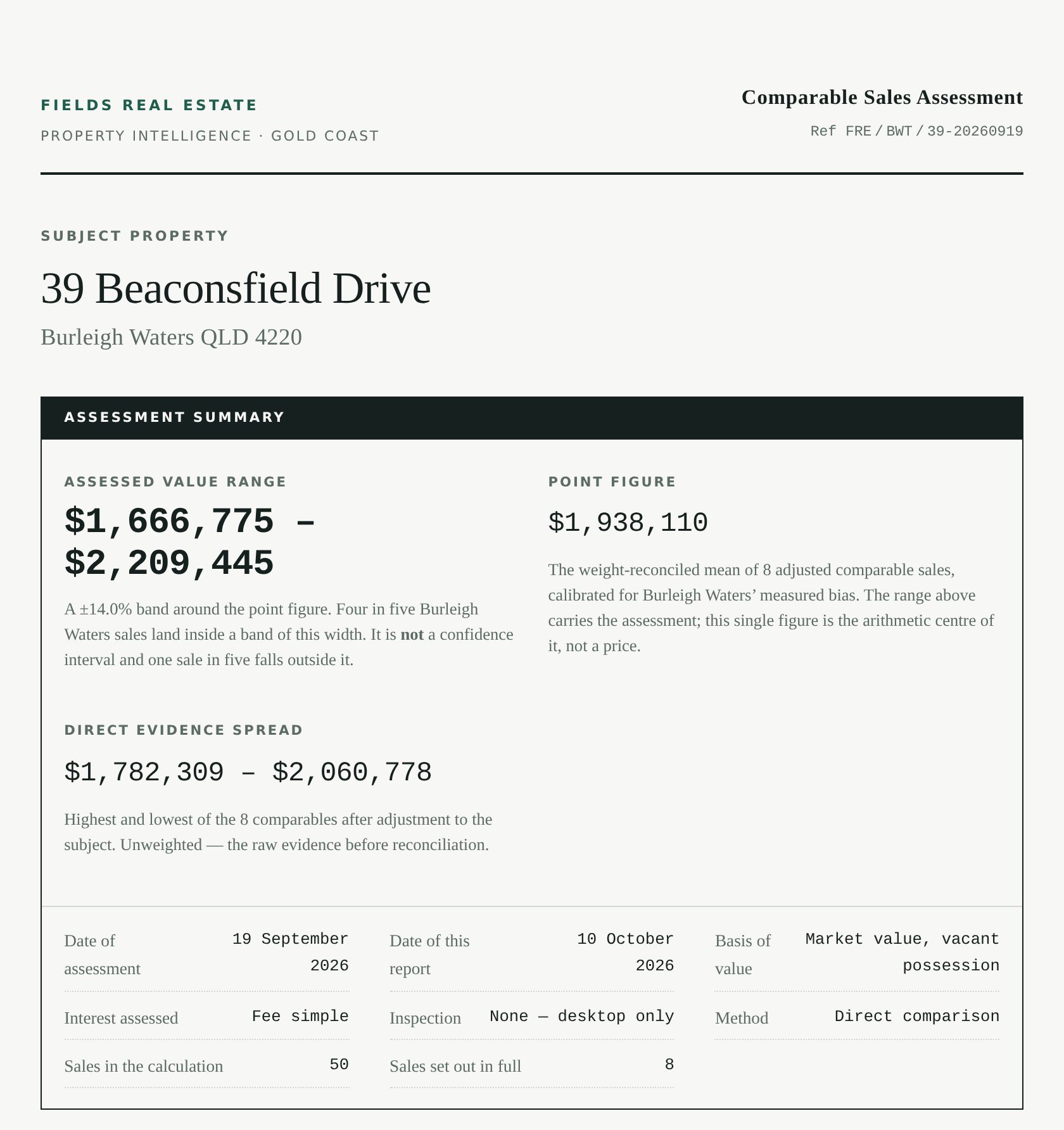Valuation Report cover