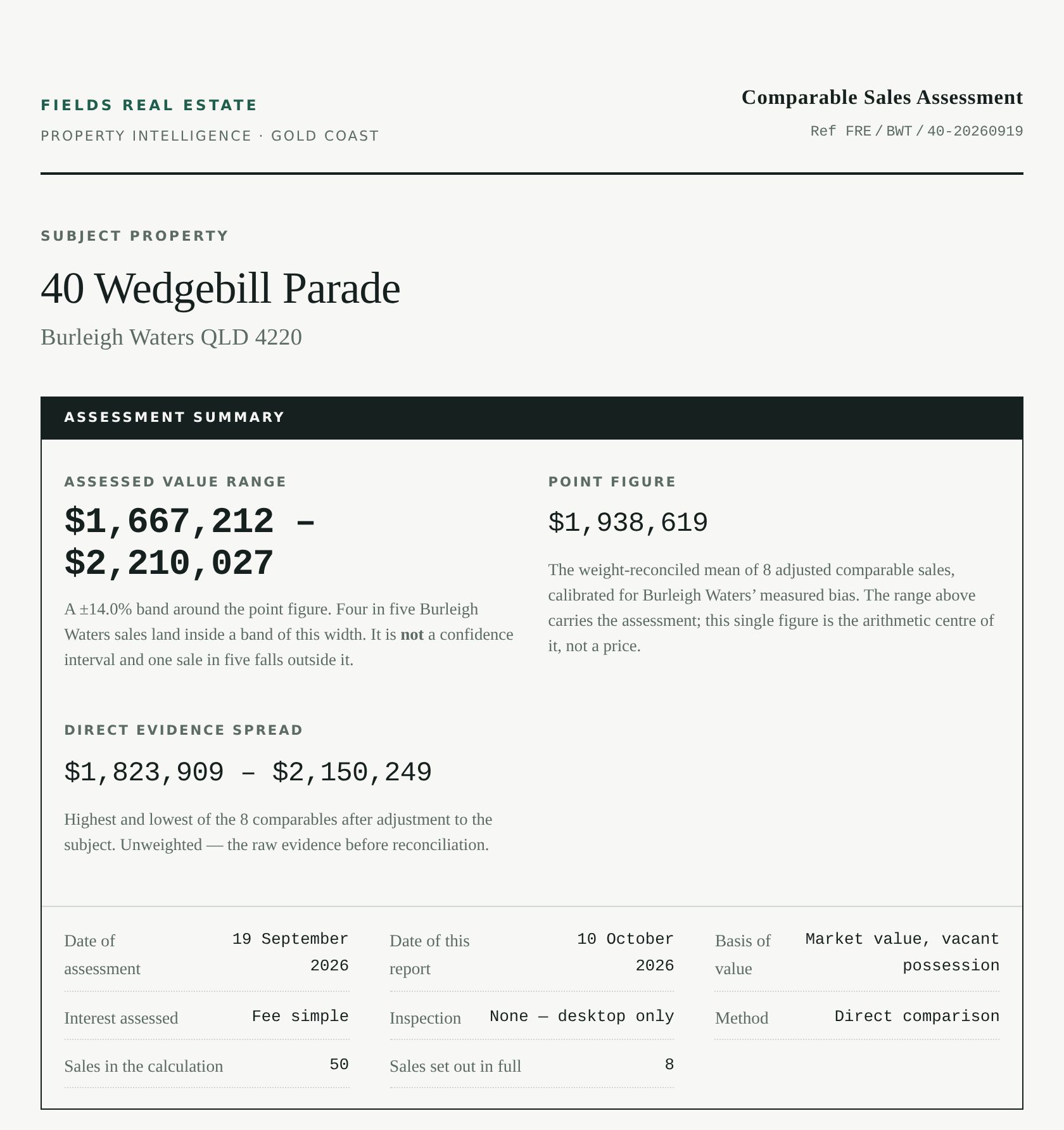 Valuation Report cover