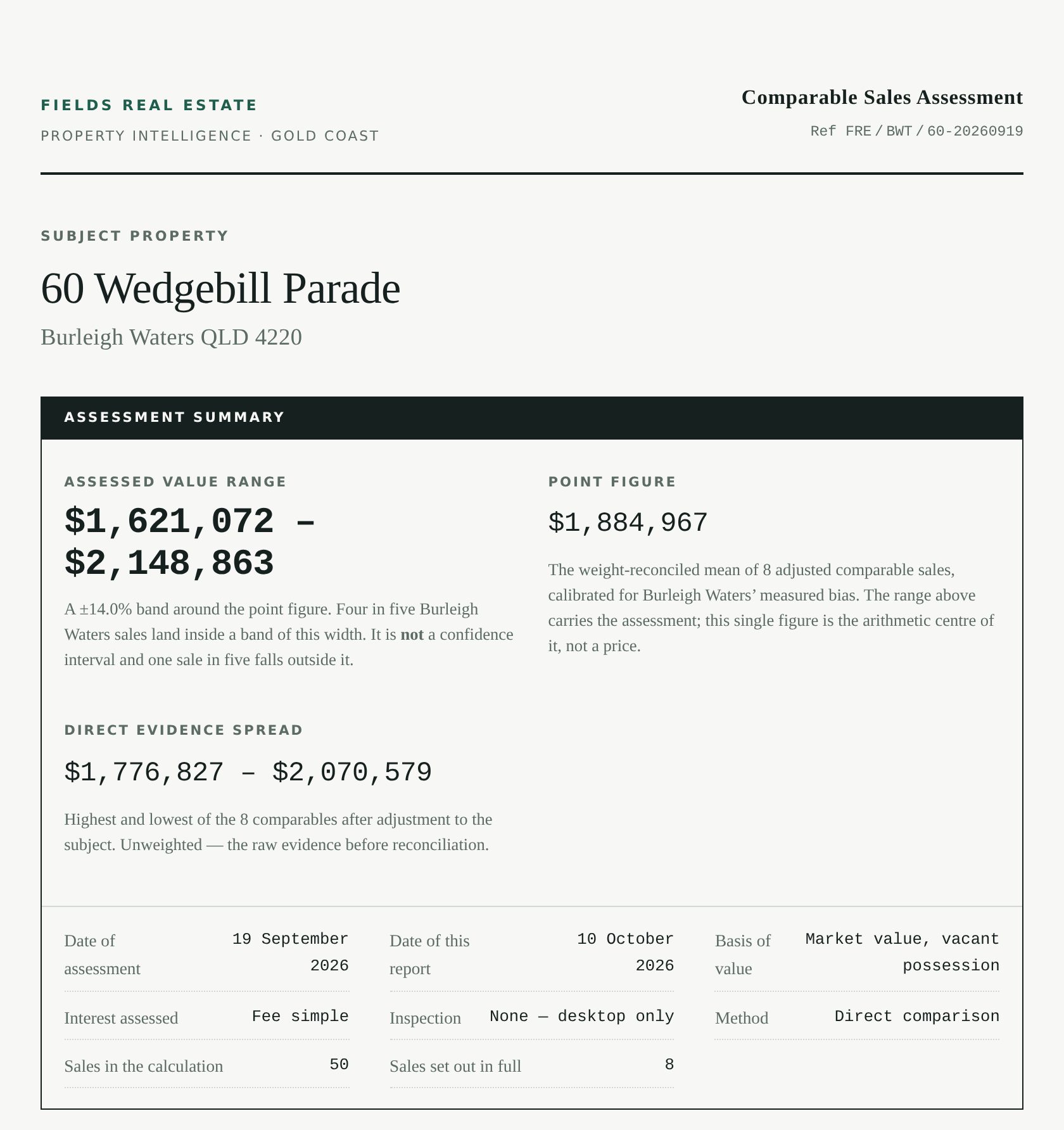 Valuation Report cover